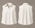 Ivory Sleeveless Button-Up Blouse