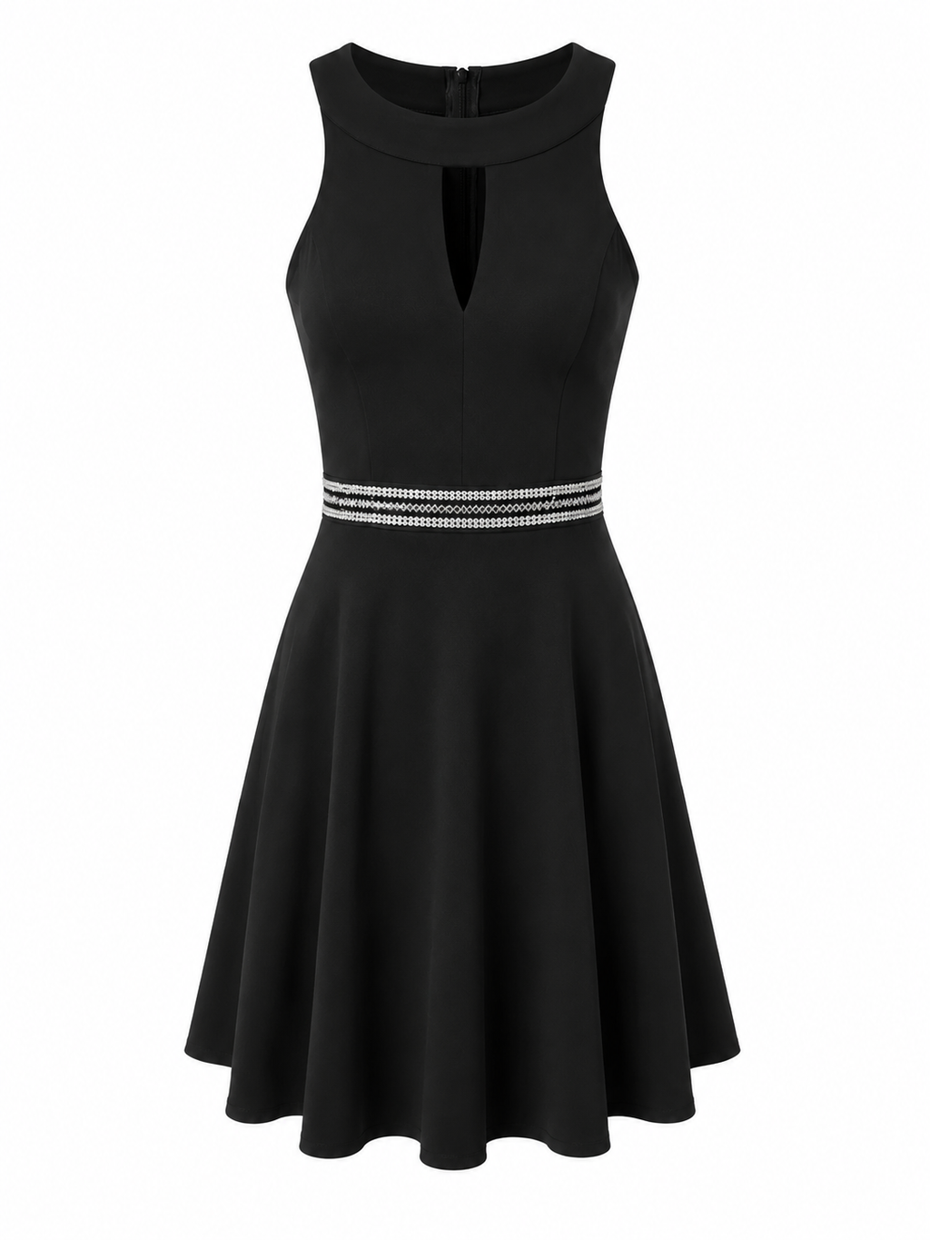 Elegant Black Fit & Flare Party Dress