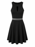 Elegant Black Fit & Flare Party Dress