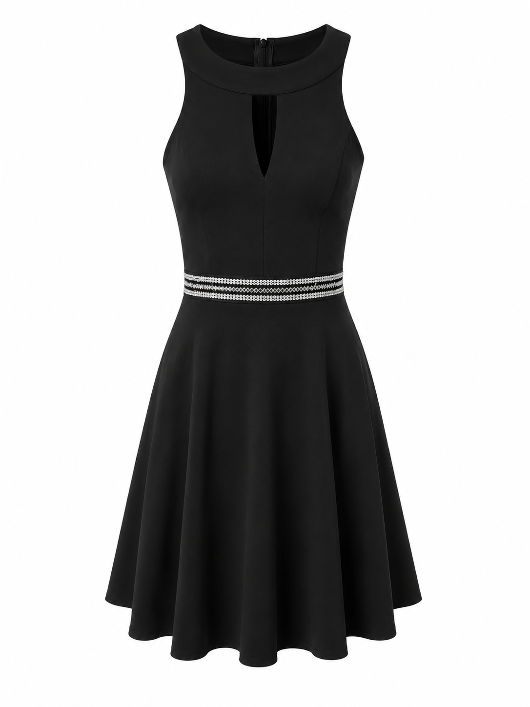 Elegant Black Fit & Flare Party Dress