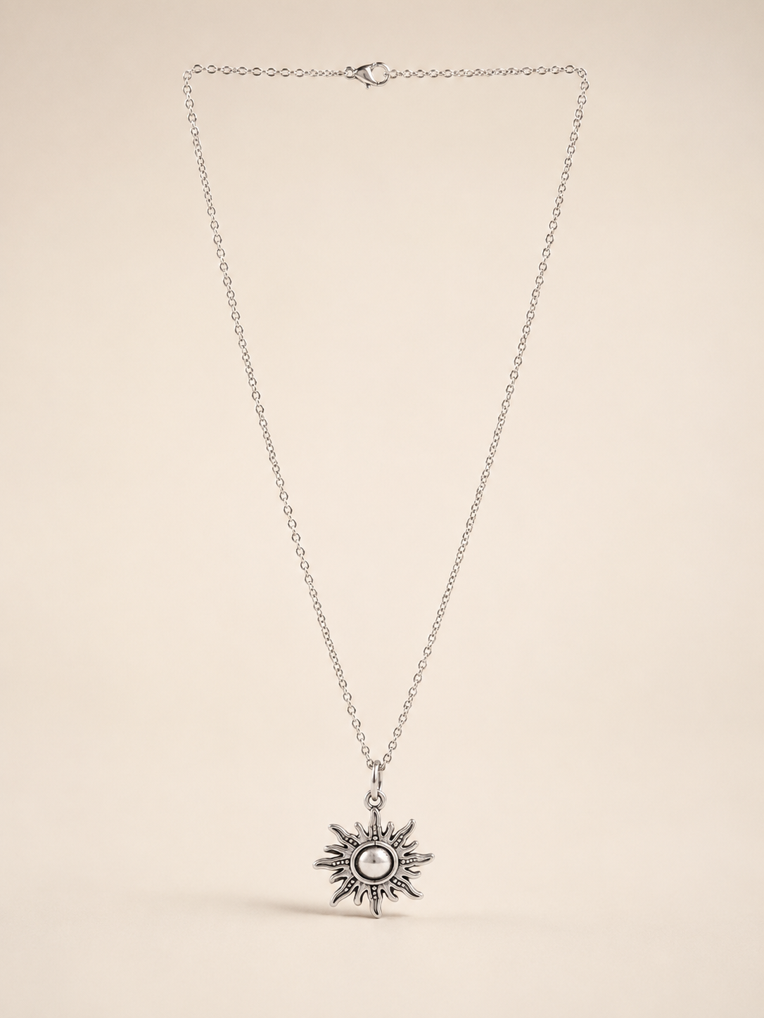 Handmade Silver Sun Pendant Necklace