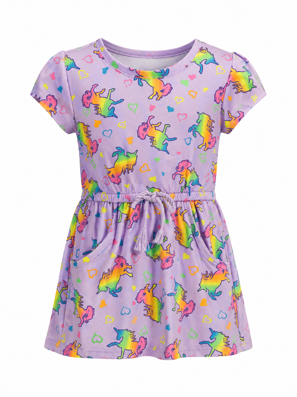 Rainbow Unicorn Pocket Dress for Girls