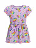 Rainbow Unicorn Pocket Dress for Girls