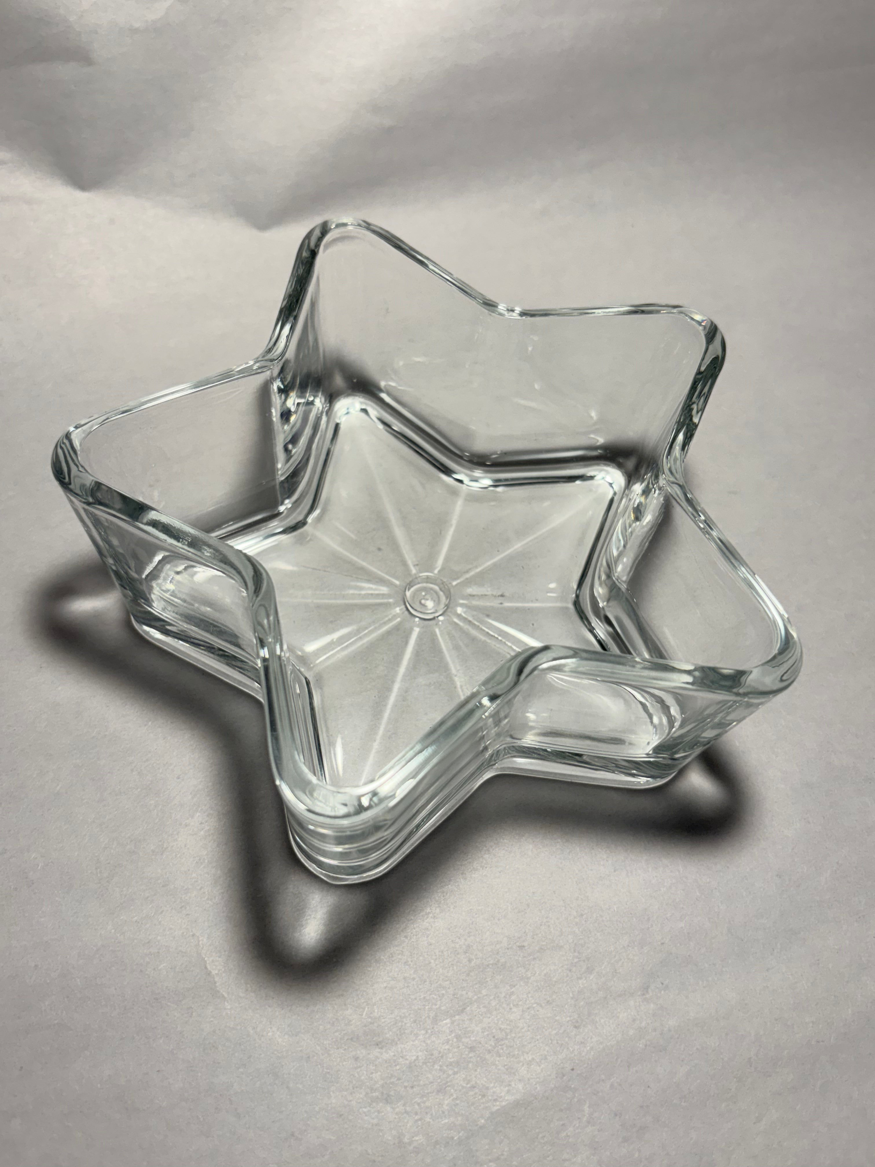 Vintage Clear Glass Star-Shaped Trinket Dish