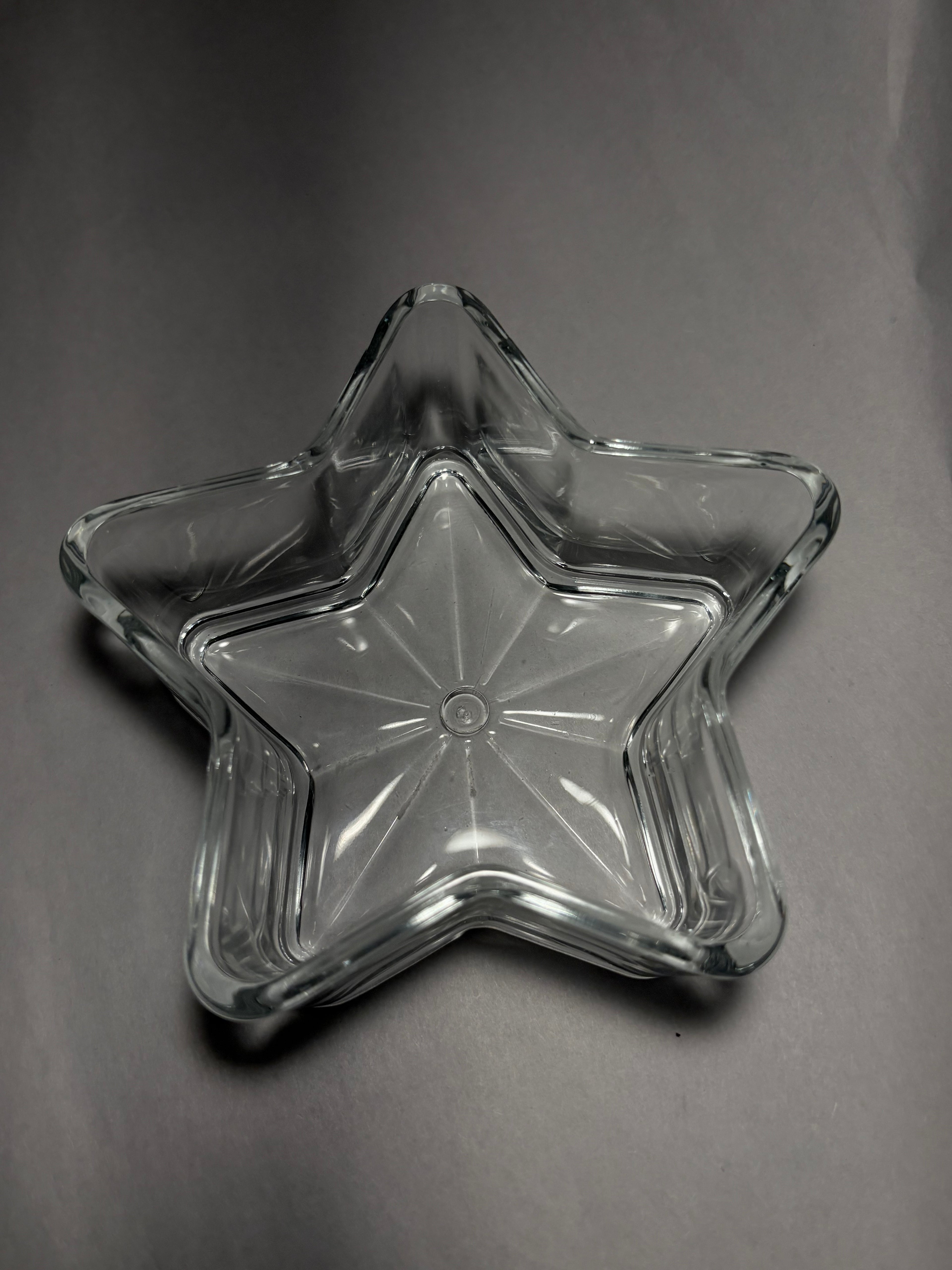 Vintage Clear Glass Star-Shaped Trinket Dish