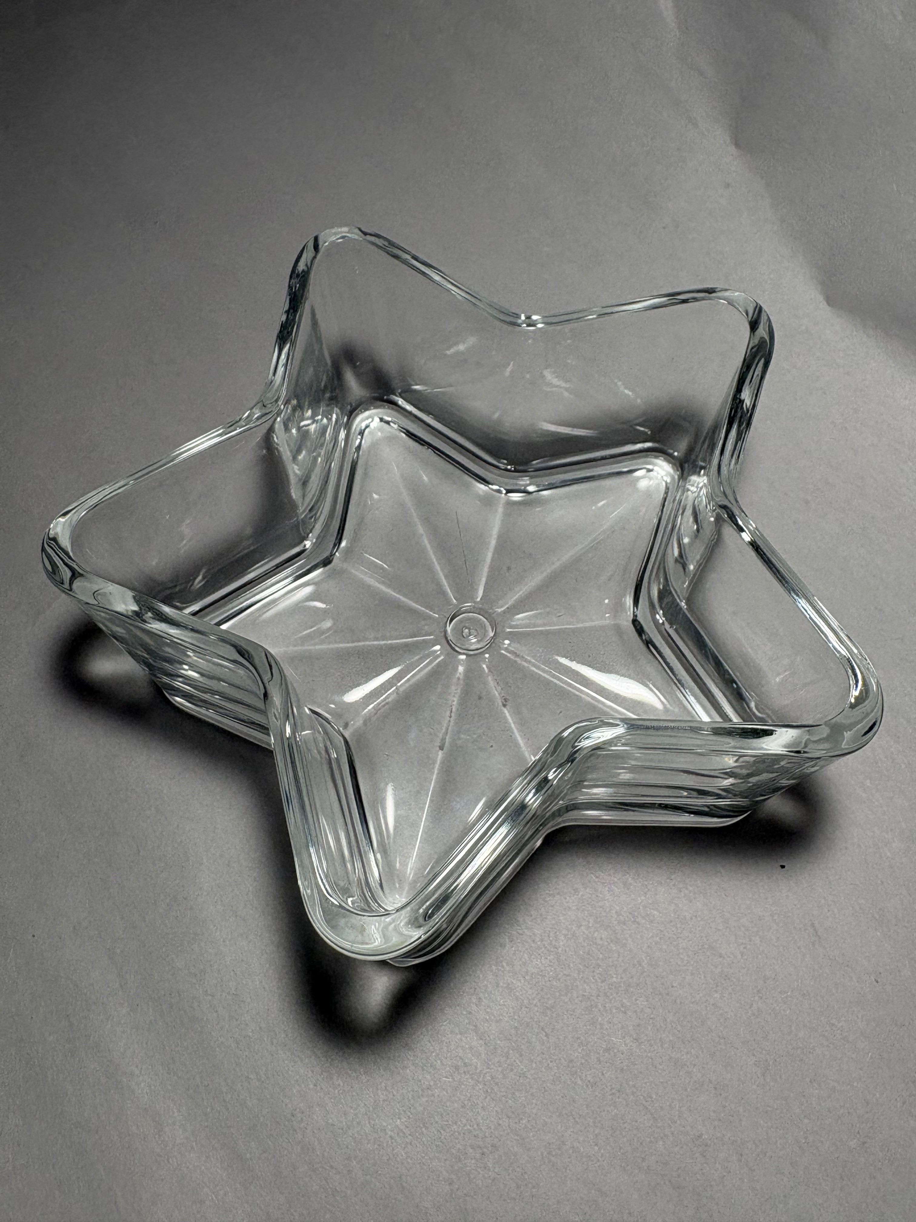 Vintage Clear Glass Star-Shaped Trinket Dish