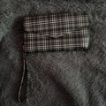 Black & Gray Plaid Envelope Wristlet Clutch