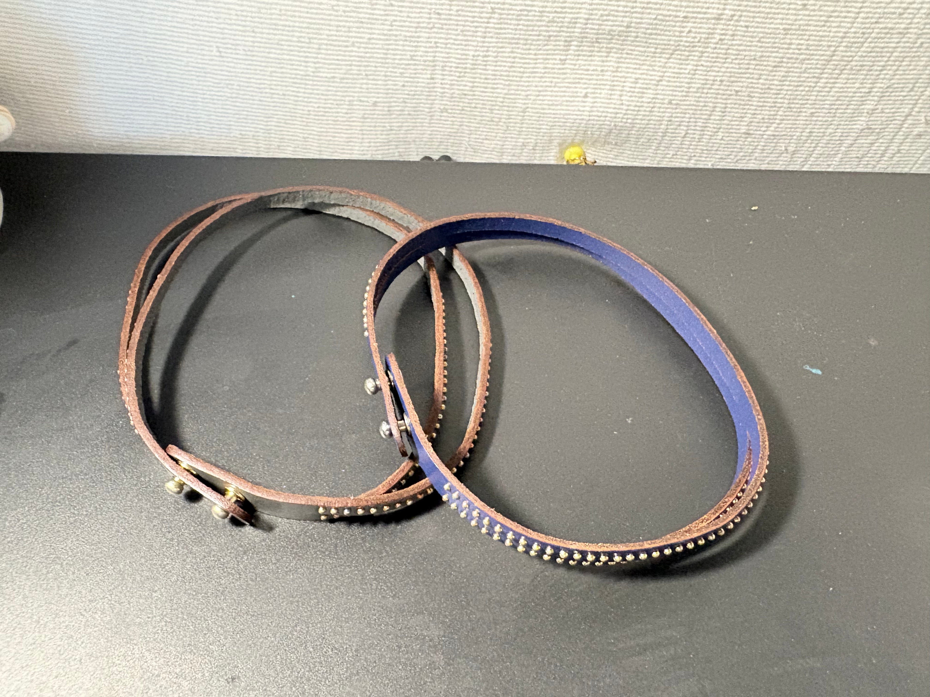 Studded Leather Wrap Bracelet Set