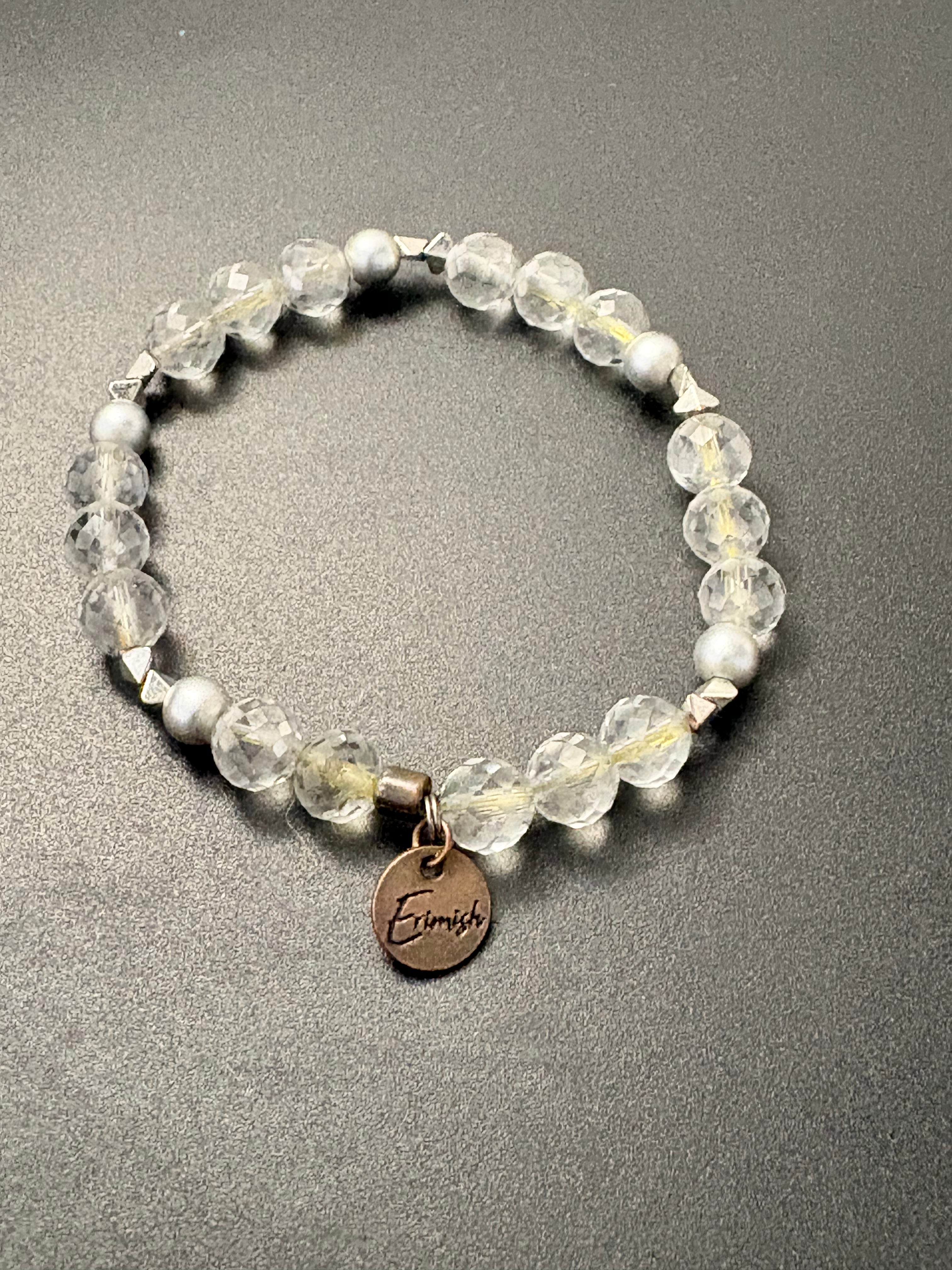 Erimish Frosted Crystal Stretch Bracelet
