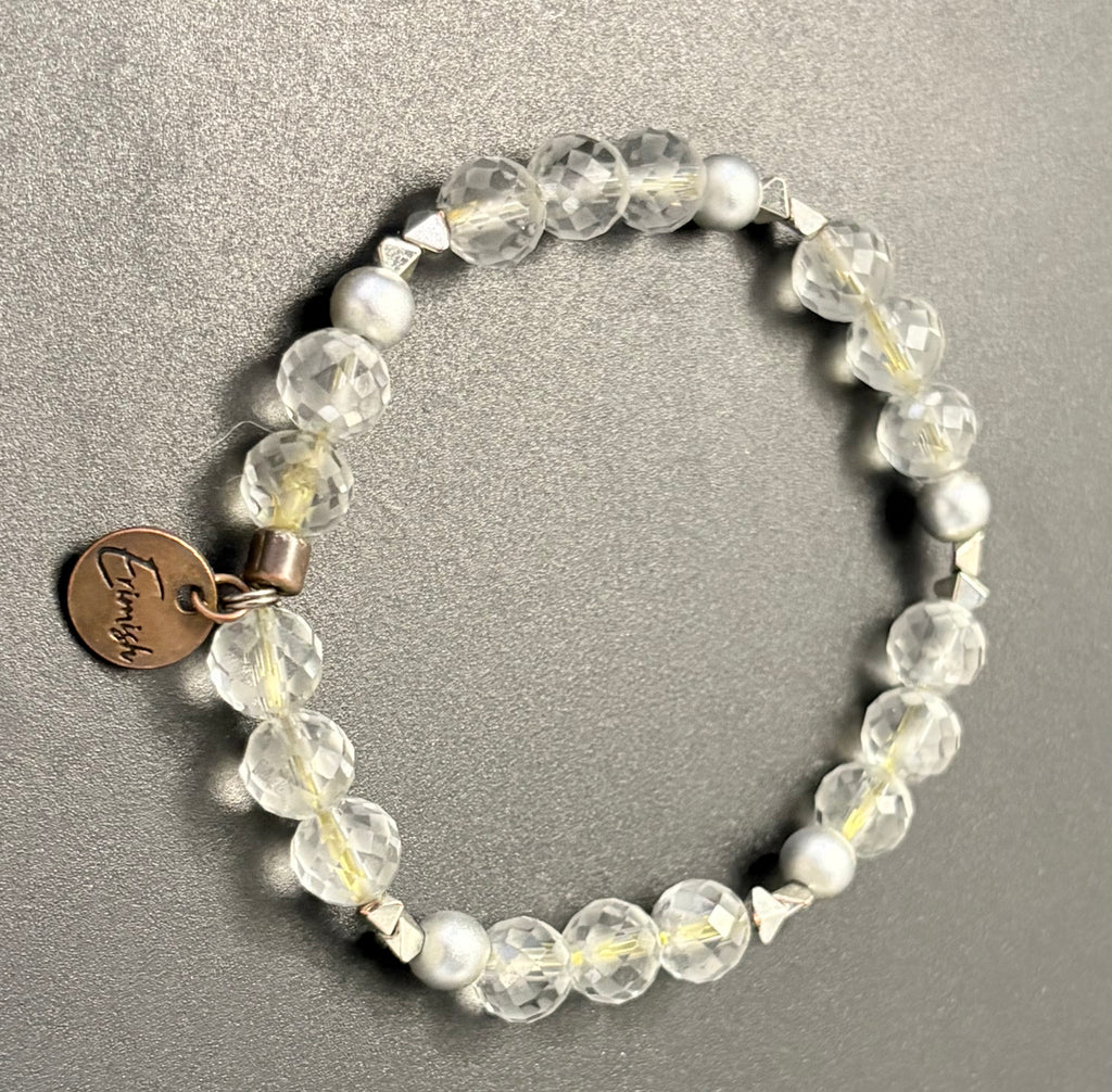 Erimish Frosted Crystal Stretch Bracelet