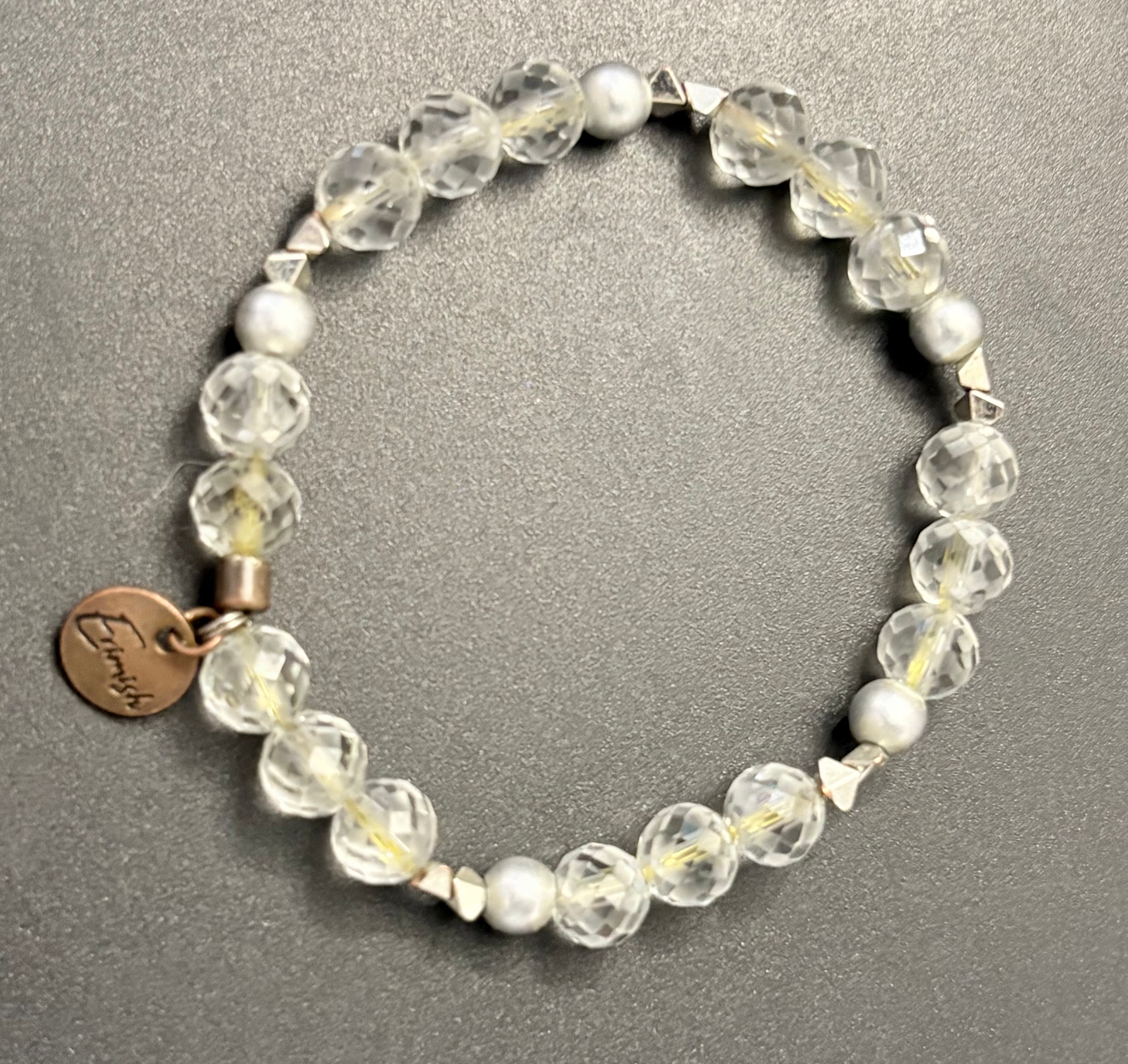Erimish Frosted Crystal Stretch Bracelet