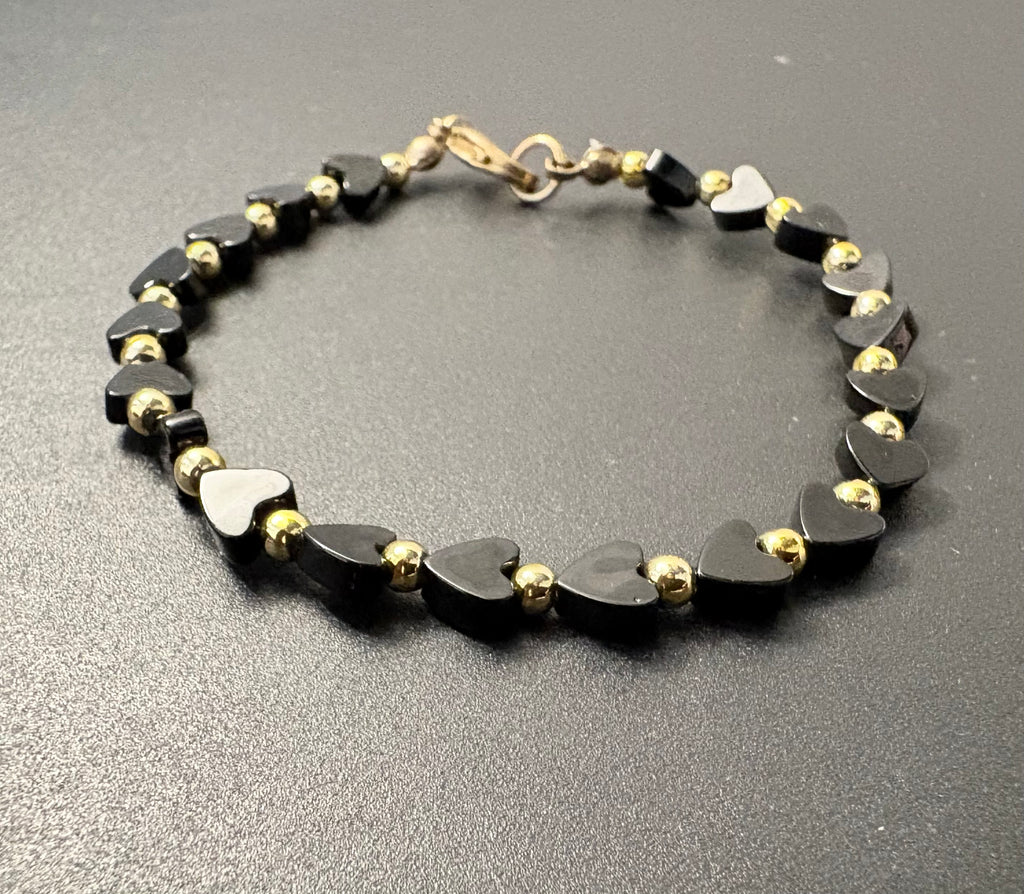 Black Heart Beaded Bracelet