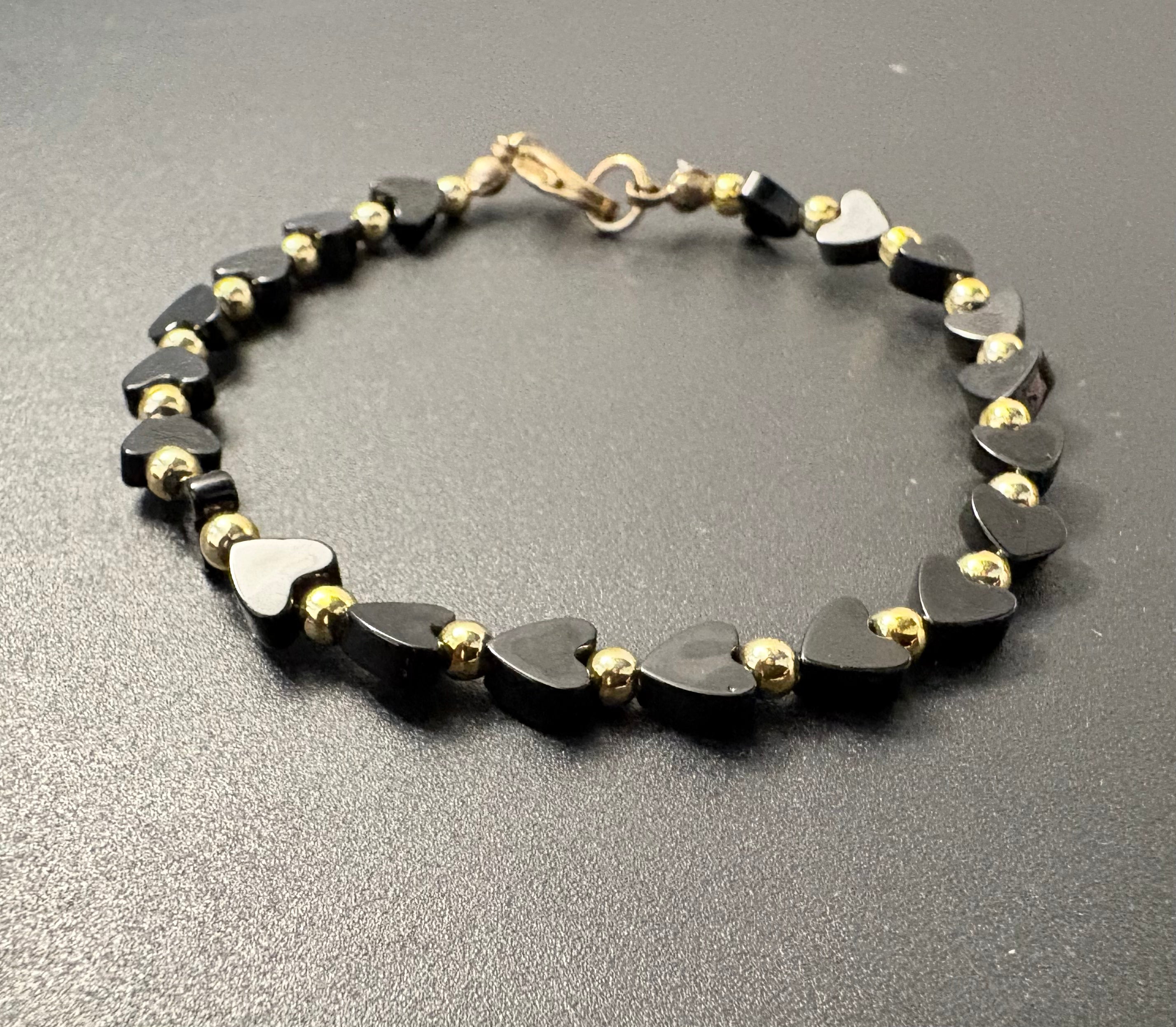 Black Heart Beaded Bracelet