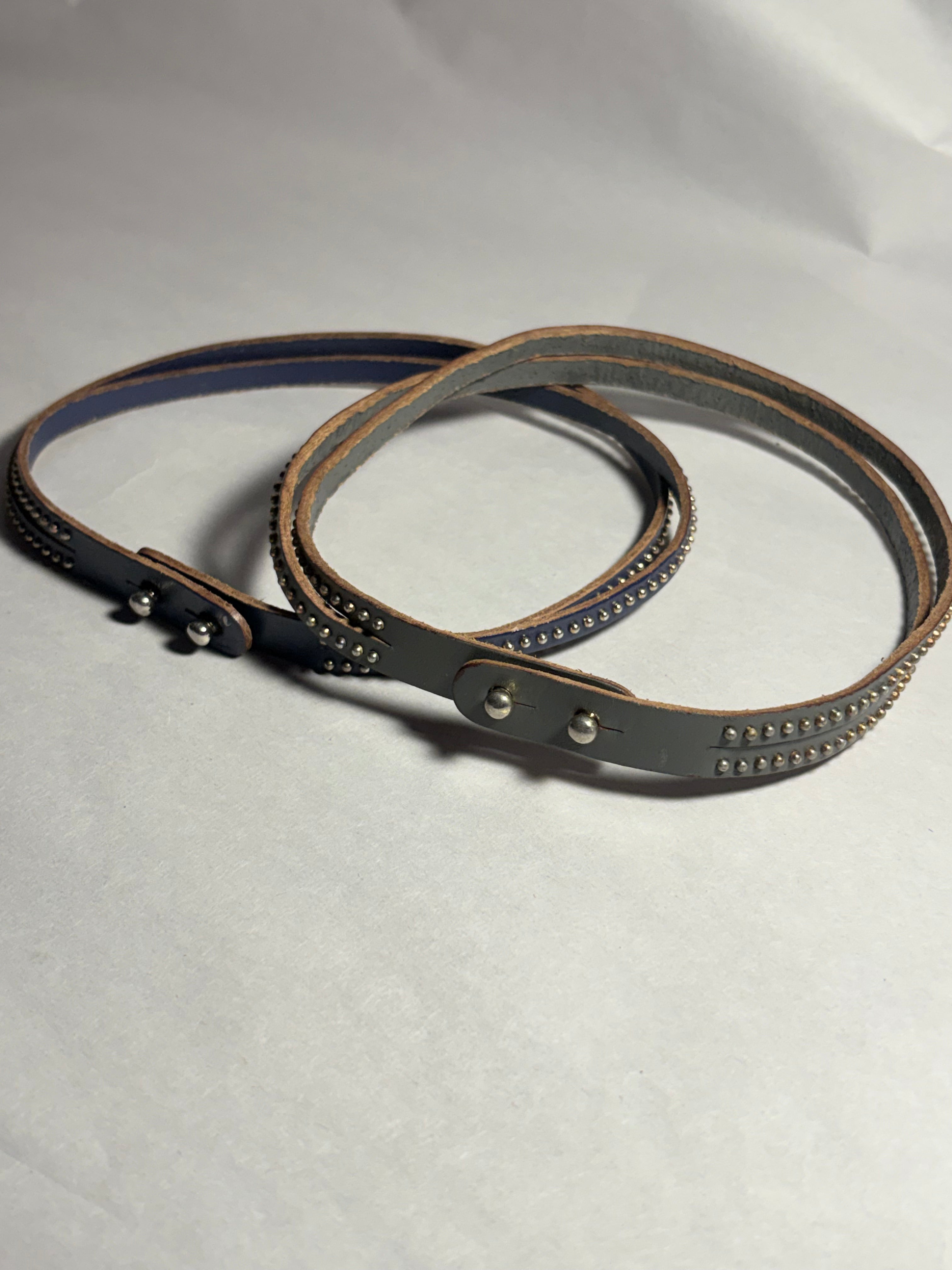 Studded Leather Wrap Bracelet Set