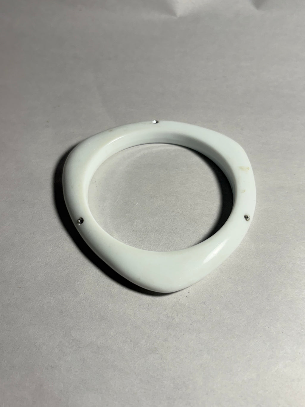 White Geometric Bangle Bracelet