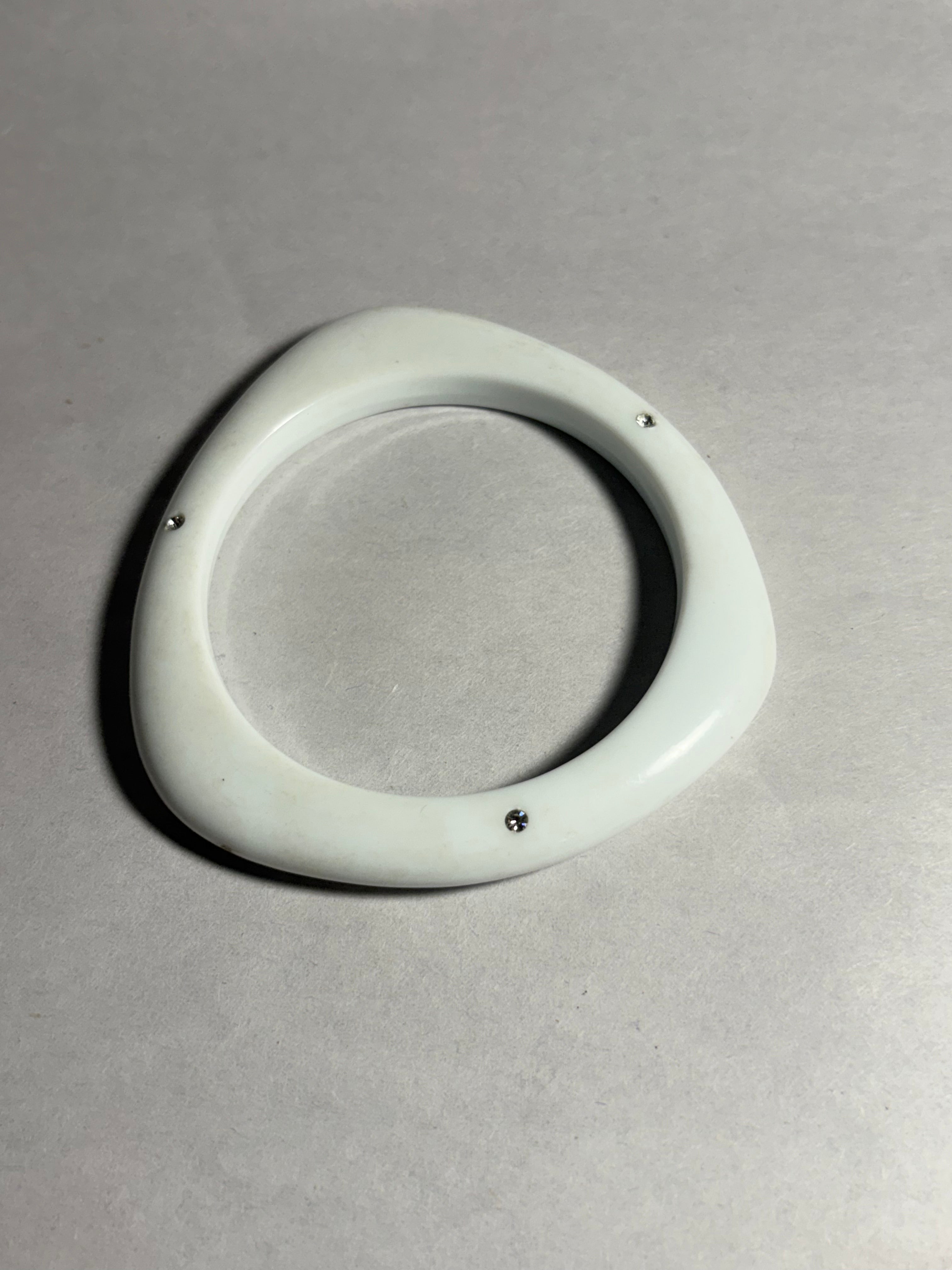 White Geometric Bangle Bracelet