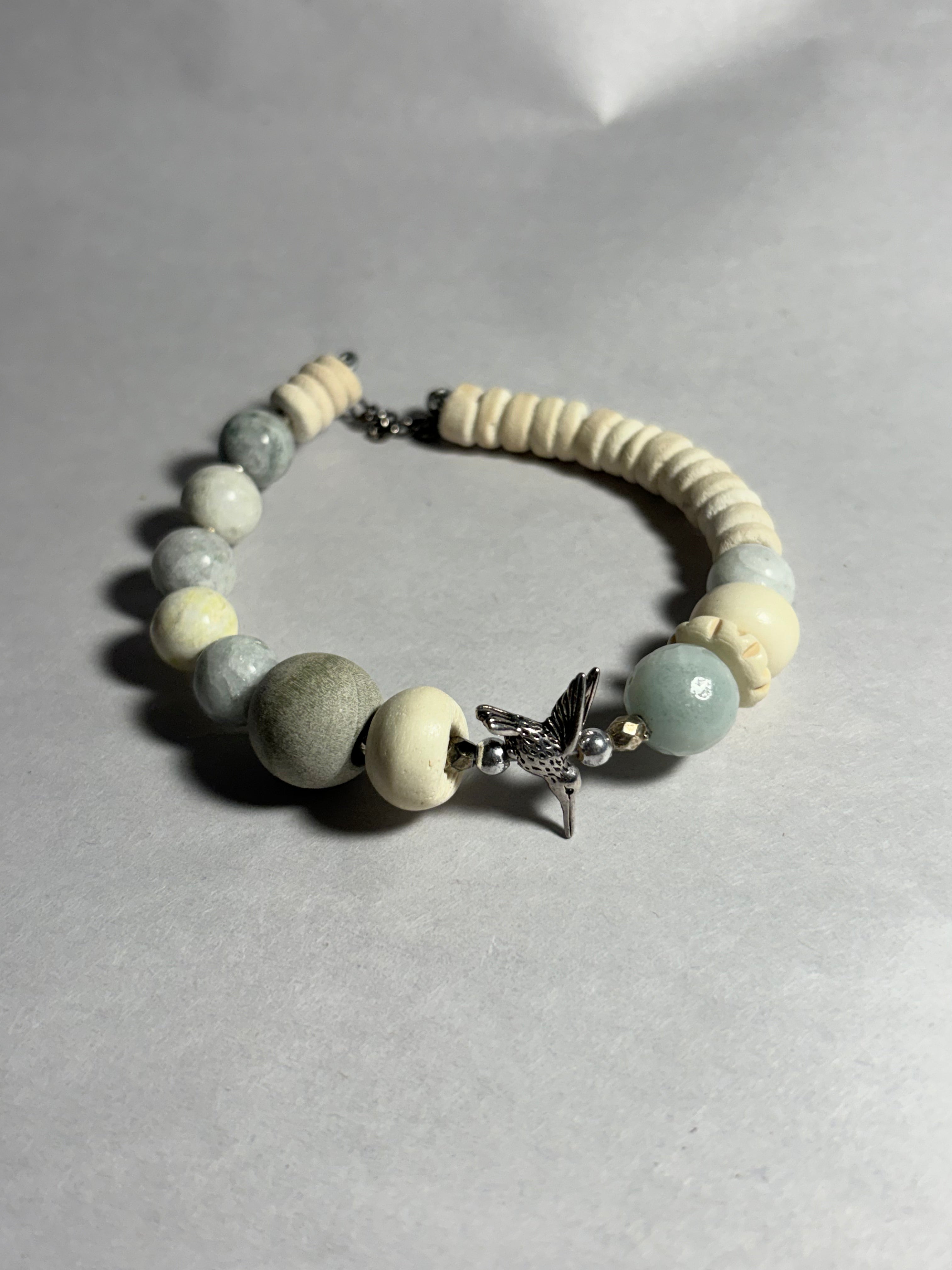Hummingbird Beaded Statement Bracelet