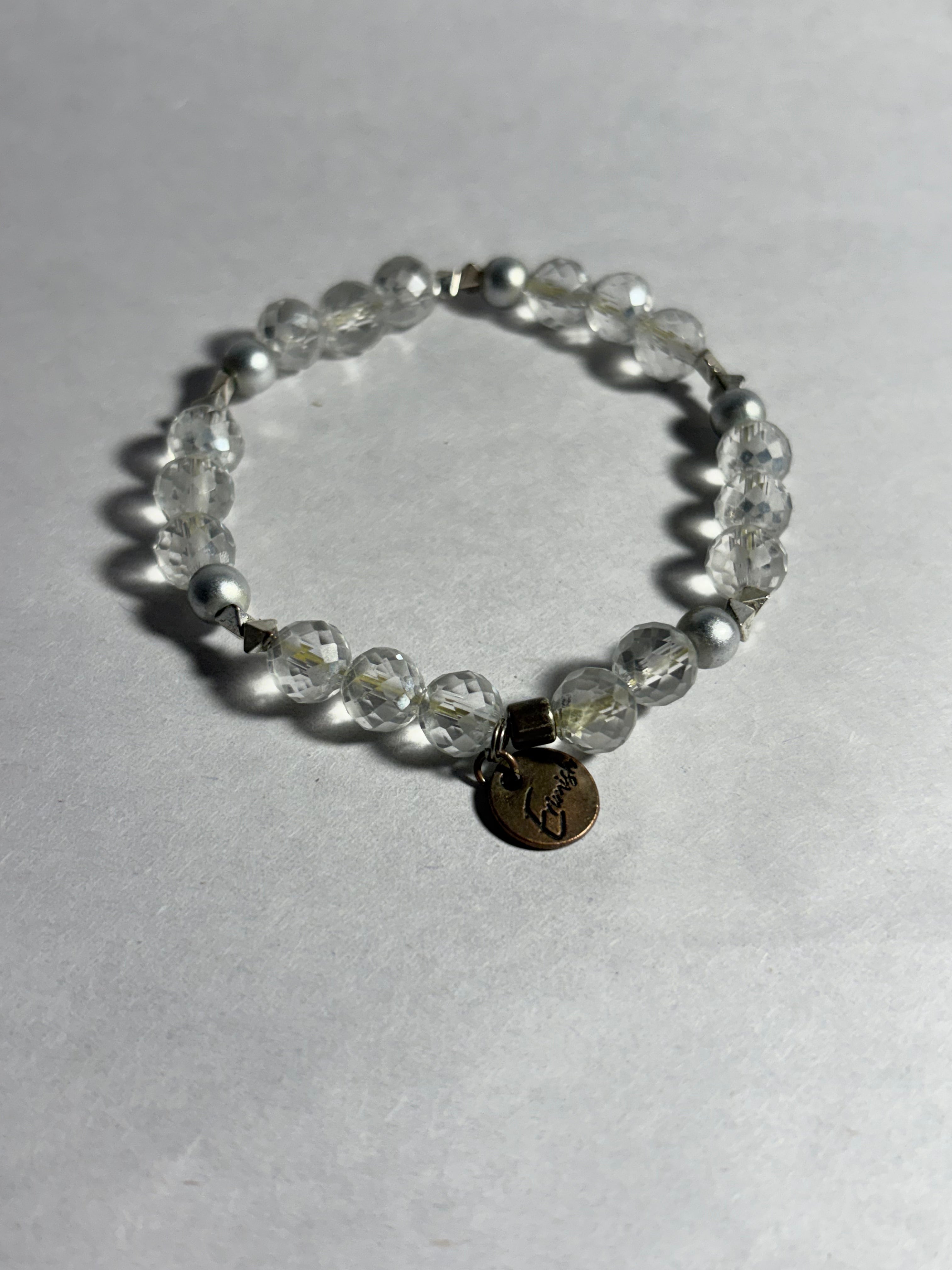 Erimish Frosted Crystal Stretch Bracelet