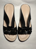 Women’s Black Floral Comfort Slide Sandals
