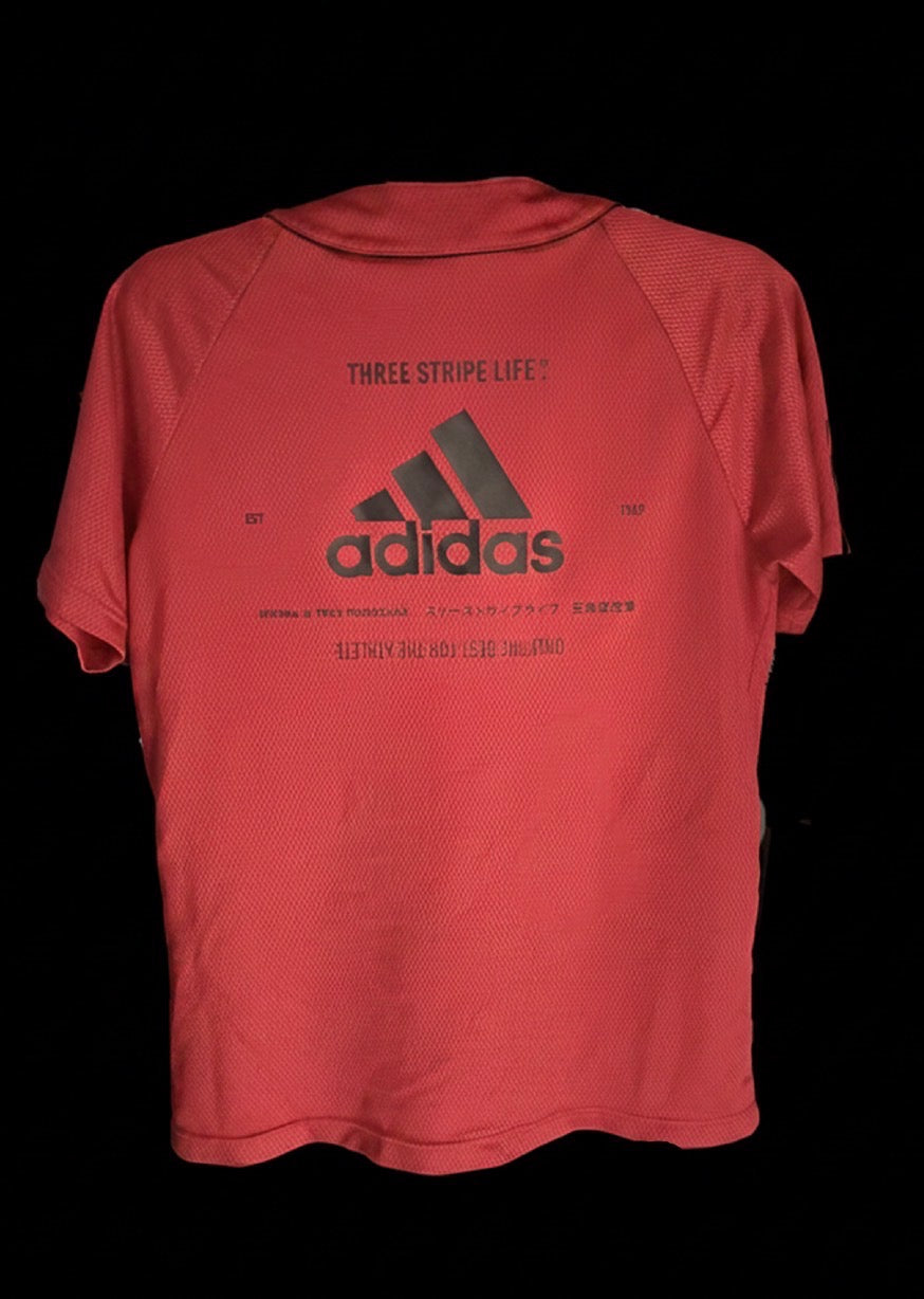 Red Adidas baseball jersey