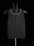 Black tank top with rhinestones ￼