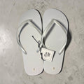 White flip flops size