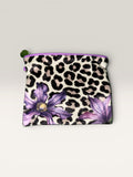 Leopard & Purple Floral Cosmetic Bag