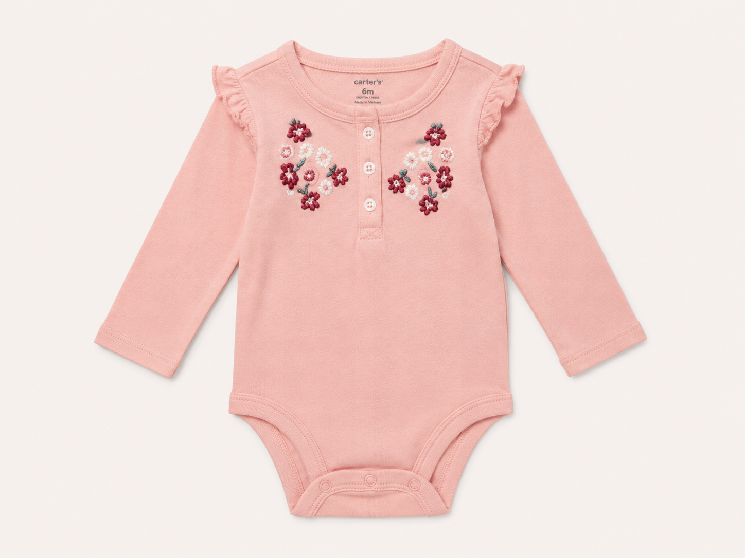 Baby Girls Floral Embroidered Bodysuit