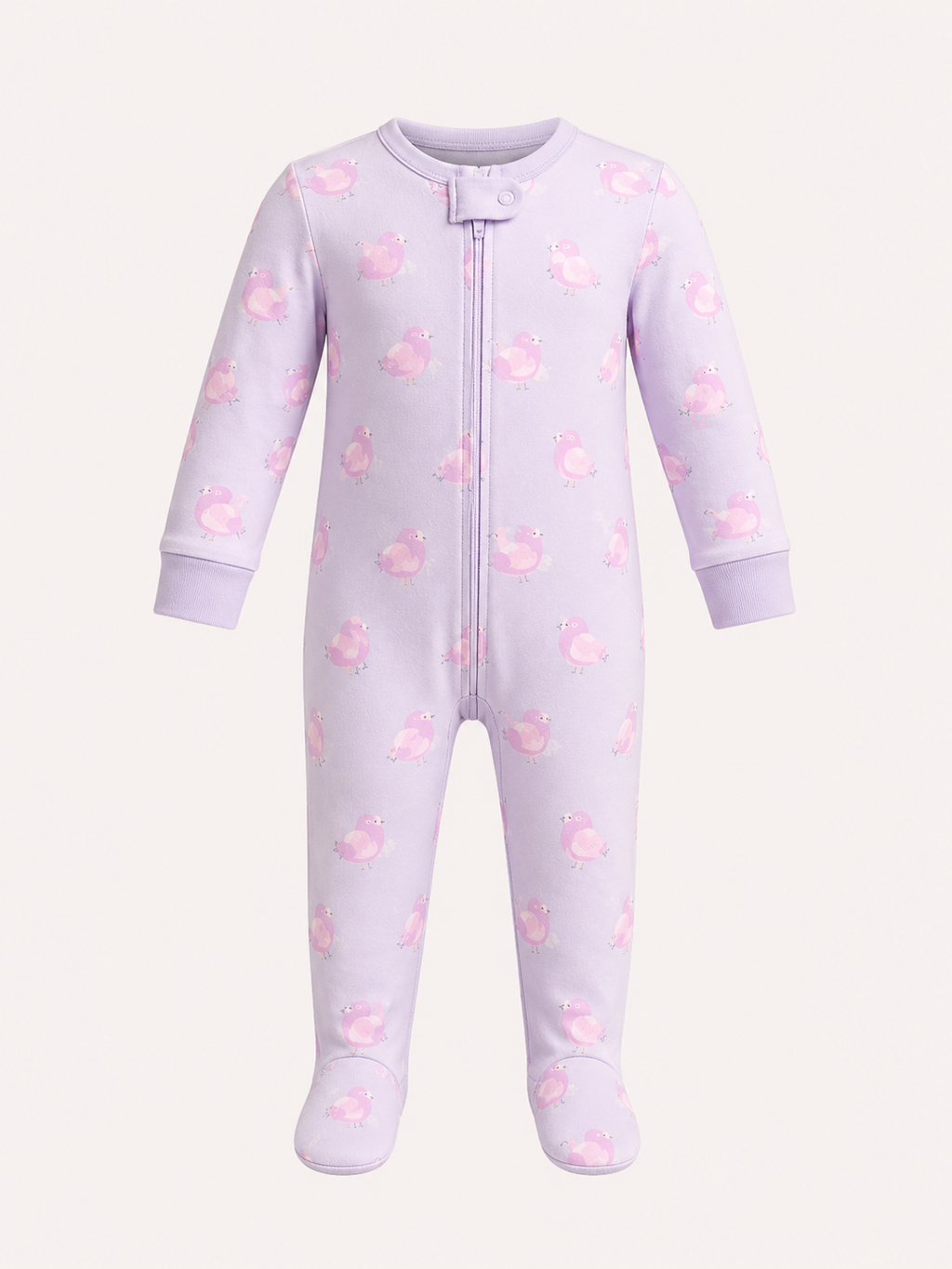 2-Pack Baby Girls Footed Sleepers | Floral & Bird Print Pajamas