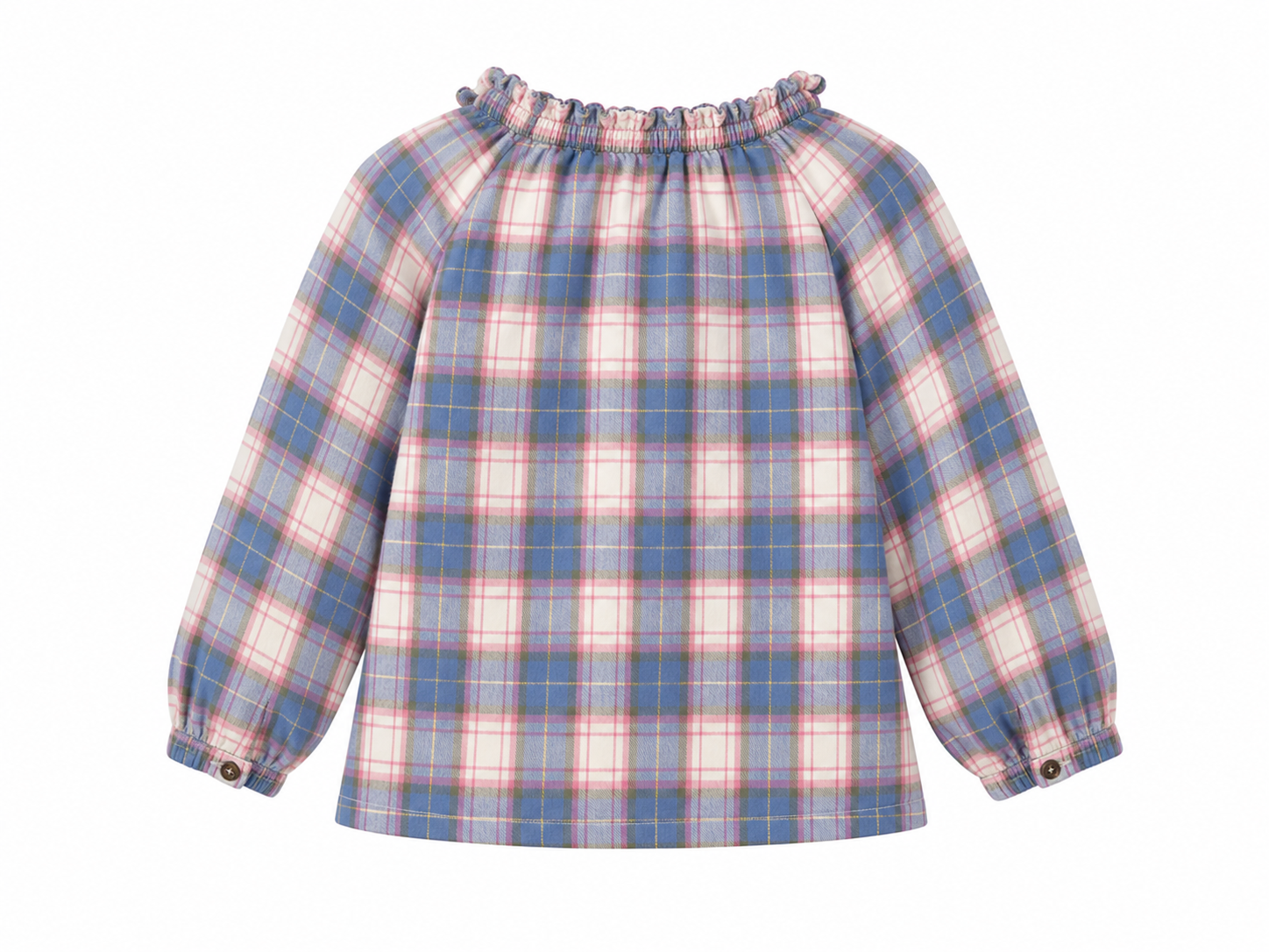 Carter's Plaid Elastic Neck Blouse with Ruffles