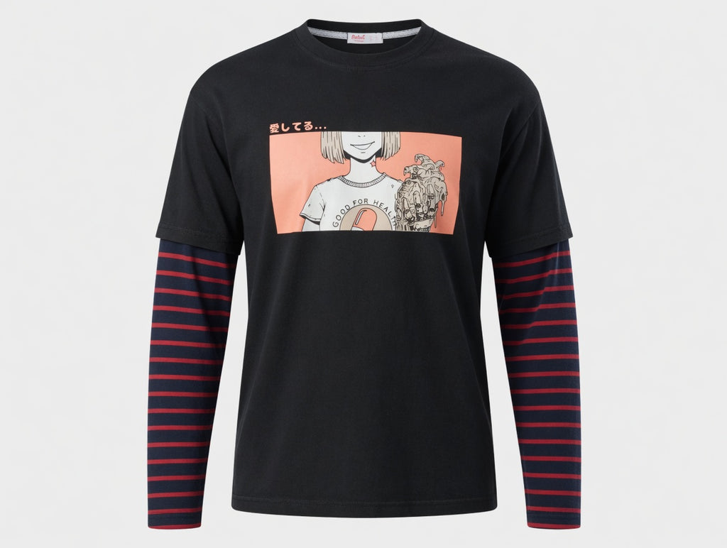 Midnight Heart Layered Graphic Tee