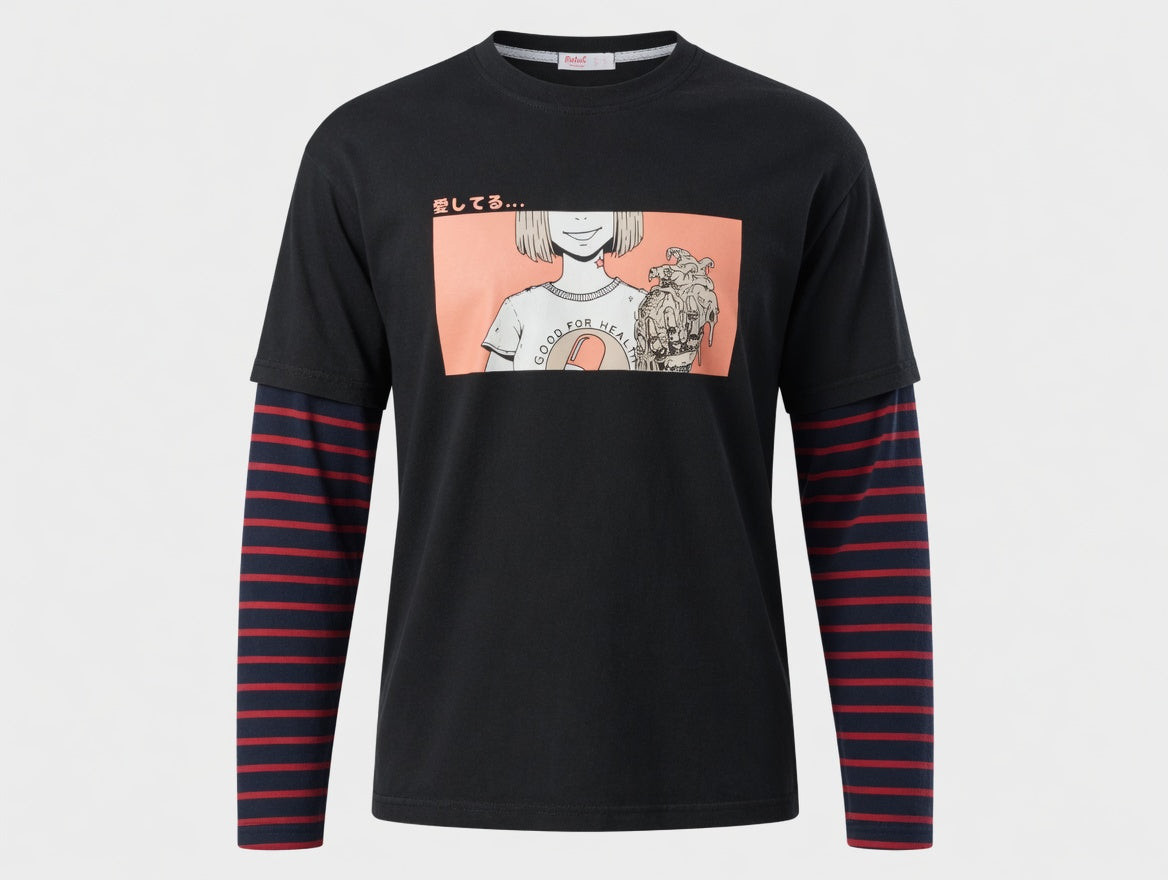 Midnight Heart Layered Graphic Tee